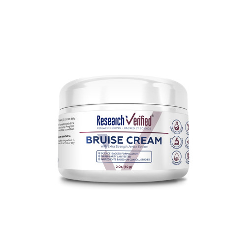 Research Verified Bruise Cream – Arnica, Lavender & Peppermint – Plant-Based Bruise Care & Skin Support – 2 Fl. Oz – Vegan, Non-GMO - Pack of 1