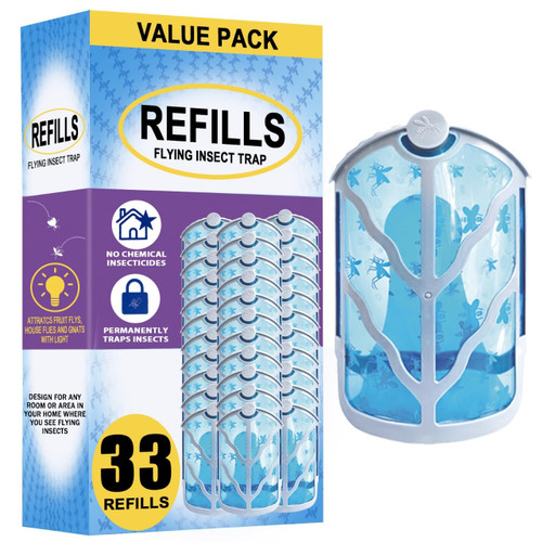 BAIMNOCM 33 Pack Refills Cartridge Compatible with Zevo Flying Insect Trap Refill M364 M364A and Max,White BAIMNOCM 33 Pack Refills Cartridge Compatible with Zevo Flying Insect Trap Refill M364 M364A and Max,White