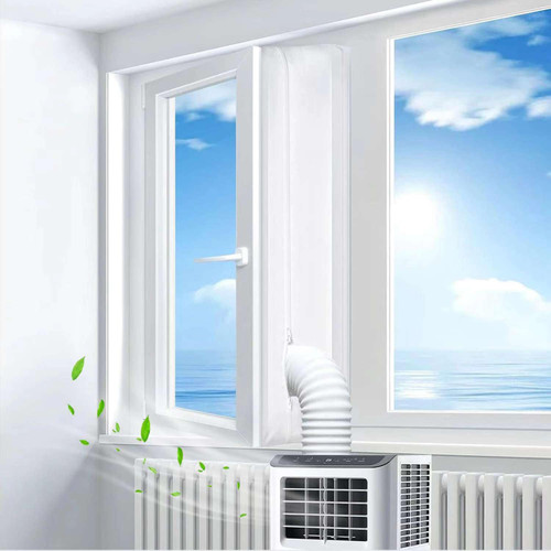 YAHENLI 400CM (157") Portable AC Window Seal, Casement Window Vent Kit for Portable Air Conditioner and Dryer, Waterproof Seal Kit Easy to Install for Crank Out/Skylights/Awning/Window