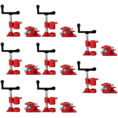 DUPDMKIN Pipe Clamps 3/4 inch Pipe Clamps for Woodworking Heavy Duty Wood Gluing Clamps with Quick Release, Ideal for Carpentry, Home Improvement, and DIY Projects (8 Pack)