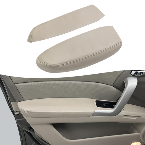 KBH Front Door Panel Armrest Cover Replacement for 2007 2008 2009 2010 2011 2012 Acura RDX, Vinyl Leather Driver & Passenger Side Door Arm Rest Upholstery, Custom-Fit, Scratchproof, Tan