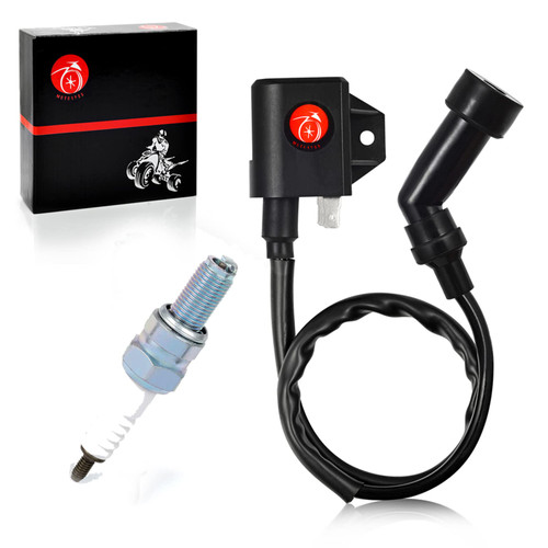MOTO1988 Ignition Coil & Spark Plug For Arctic Cat 400 2003 2004 2005 2006 2007 3430-055 (NO-DVX 400)