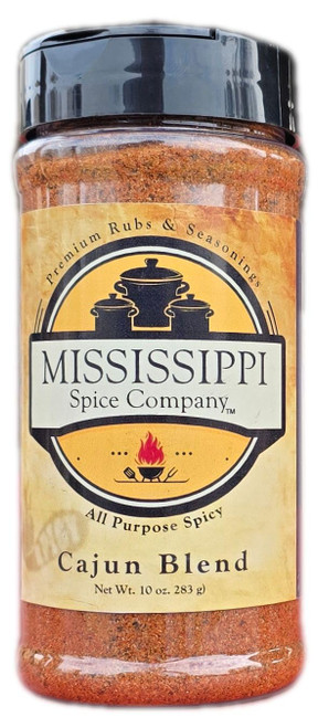 Mississippi Spice Company Premium Rubs and Seasonings, Cajun Blend, All Purpose Spicy Seasoning, 10 oz