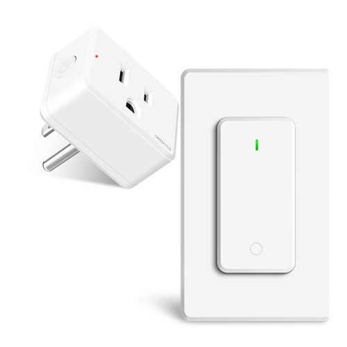 Remote Control Outlet,Greencycle 1PK Wireless Remote Control Outlet Plug,On/Off Light Switch Wall Mounted,500ft Range,15A 1500W Wireless Outlets for Household Appliances,No Wiring,White