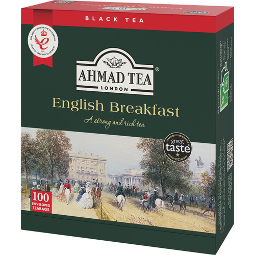 Ahmad Tea Black Tea, English Breakfast Teabags individually wrapped in foil, 100 ct - Caffeinated & Sugar-Free