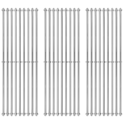 GGC Stainless Steel Grill Grates for Chargriller 3001, 5050, 3008, 3030, 4000, 5252, 19 3/4" Grill Grates Replacement for King Griller 3008, 5252 and Others, 3 PCS Cooking Grid Grates for Chargriller