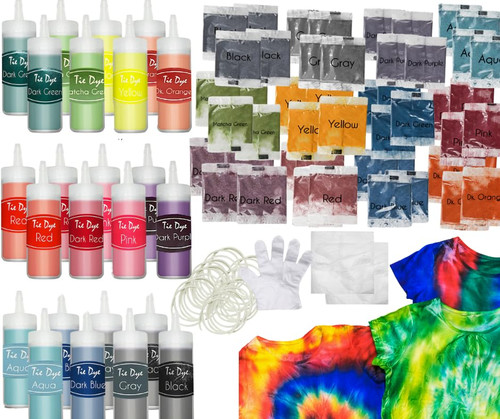 Bulk Giant Tie Dye Bundle 4X Dye Powder 24 Large Bottles 120ML Create Over 100+ Projects Large Group Kit Refill 336 Item Kit Bulk Giant Tie Dye Bundle 4X Dye Powder 24 Large Bottles 120ML Create Over 100+ Projects Large Group Kit Refill 336 Item Kit