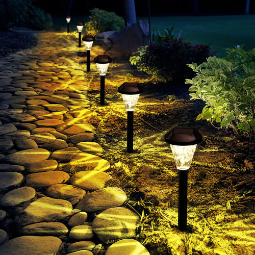 GIGALUMI 12 Pack Solar Lights Outdoor Waterproof, Outdoor Solar Lights for Yard, Solar Garden Lights, Yard Decorations Outdoor for Pathway, Patio, Garden, Driveway, Lawn, and Landscape(Warm White)