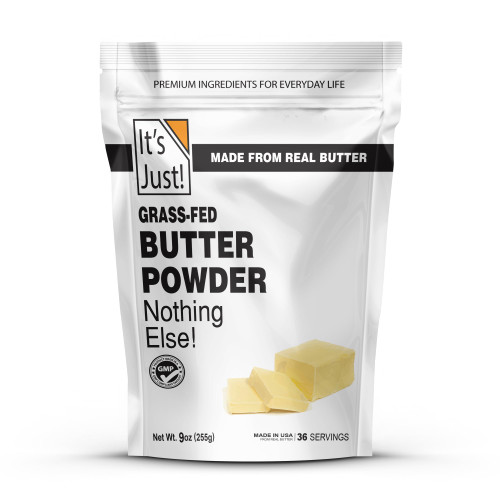 It's Just - Grass-Fed Butter Powder, Made from Real Butter, Shelf Stable, Just Add Water, Made in USA, 9oz