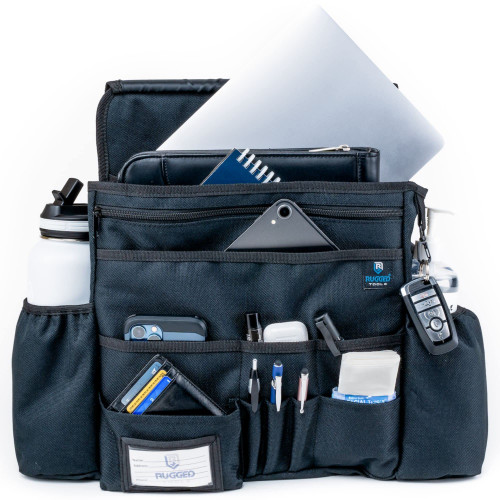 Rugged Tools Car Seat Organizer - Front Seat Organizer for Passenger Seat - Car Office For Work Truck, Police, Business, and Law Enforcement - Over the Seat Storage File Organizer for Truck Cab Rugged Tools Car Seat Organizer - Front Seat Organizer for Passenger Seat - Car Office For Work Truck, Police, Business, and Law Enforcement - Over the Seat Storage File Organizer for Truck Cab