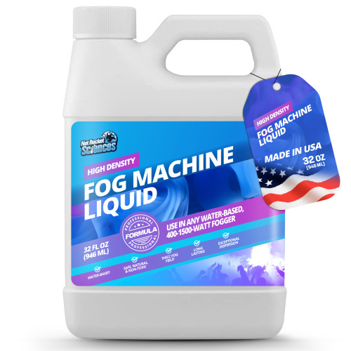 Fog Machine Liquid - 32oz Smoke Machine Fog Juice for Halloween Party, High Density, Pro-Grade, Ultra Thick, Long-Lasting, Low-Lying, High Output, Water-Based.