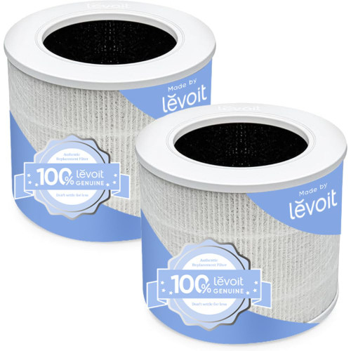 Levoit Core Mini-P Air Purifier Genuine Replacement Filter, AHAM VERIFIDE, Supports HEPA Sleep Mode, High-Efficiency Activated Carbon, Removes Smoke, Odors, Allergens, Core Mini-RF, 2 Pack