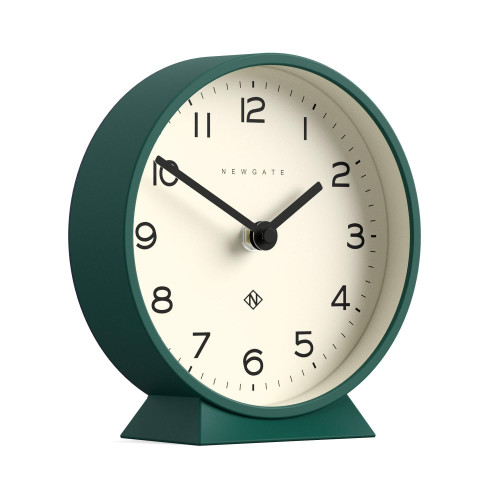 NEWGATE® M Mantel Echo Desk Clock | Modern Round Design | Eden Green | Easy to Read Numbers | Contemporary Style for Desk, Table, Shelf or Bedside