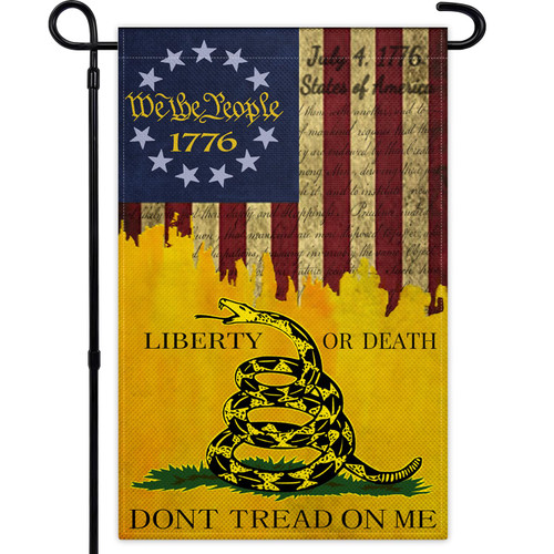 Dont Tread On Me Garden Flag for Outside 12x18 Double Sided We The People 1776 Garden Flag 3ply Fabric American Garden flags for House Outdoor Yard Garden Holiday Decor