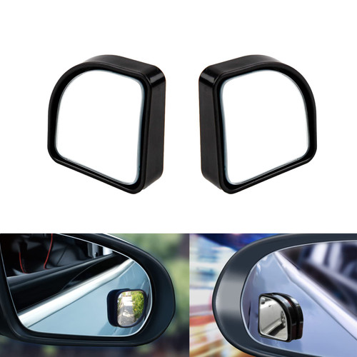 x xotic tech Blind Spot Mirror, 2'' Black Fan HD Glass Convex Adjustable Wide Angle Rear View Mirror,Universal For Car SUVs Truck Motorcycle (2pcs)