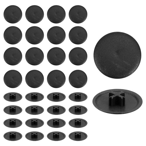 uxcell 200Pcs Screw Cap Covers, 17 x 4mm Plastic, Black, Decorative, Easy to Use, Home & Shop Decoration, Furniture
