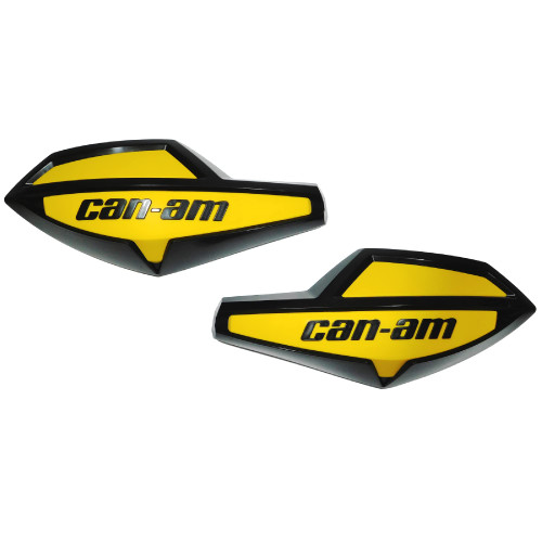Can-Am New OEM Black and Yellow Handlebar Wind Deflectors, 715000525