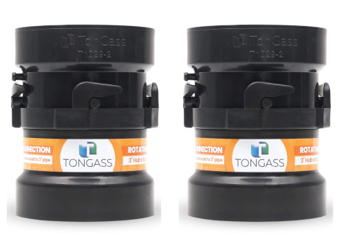 2 x Combo Pack RV Sewer Hose Fitting Adapter - PVC Connection & Termination Adapter - 3" Hub x Bayonet Hooks