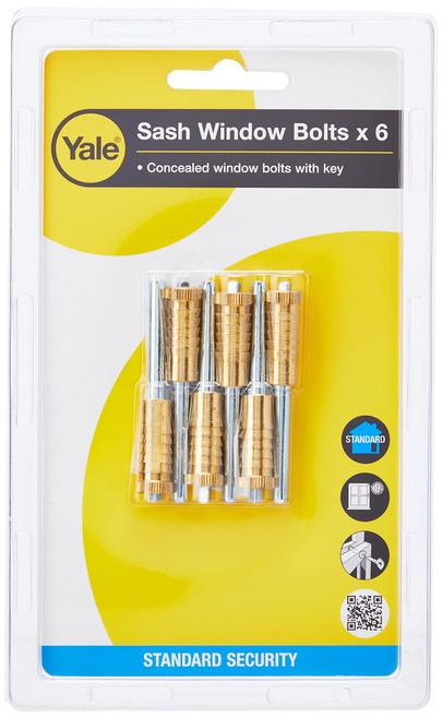 Yale Locks P6P119 Sash Window Bolts (Pack of 6)