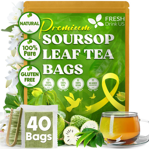40 Premium Soursop Graviola Leaf Tea Bags, 100% Natural and Pure from Soursop Leaves, Handmade, Made With Natural Materials-Corn Fiber Tea Bag, Sugar/Caffeine/Gluten Free, Hoja Guanabana Tea 40 Premium Soursop Graviola Leaf Tea Bags, 100% Natural and Pure from Soursop Leaves, Handmade, Made With Natural Materials-Corn Fiber Tea Bag, Sugar/Caffeine/Gluten Free, Hoja Guanabana Tea