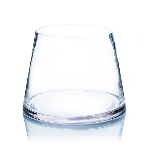 WGV Tapered Glass Vase, Width 8", Height 6", (Multiple Sizes Choices) Clear Taper up Cylinder Floral Planter Bouquet Centerpiece for Wedding Event Home Decor, 1 Piece (VTC7606)