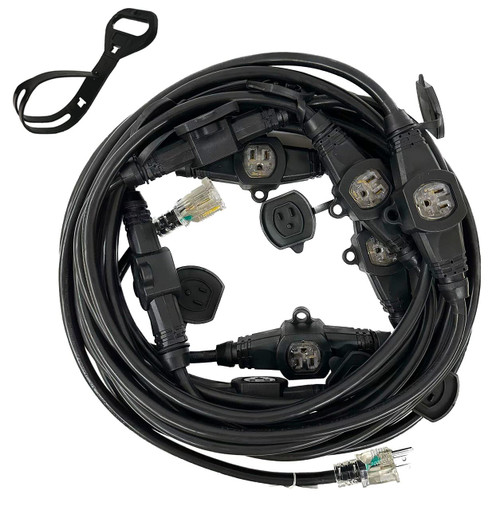Kutatek 45Ft 12/3 Multi-Outlet Heavy Duty Extension Cord, 9 Outlets Evenly Spaced Every 5Ft,Indoor/Outdoor Christmas Lighting, Holiday Decorations, Uplighting, Stage Backlines,ETL Listed