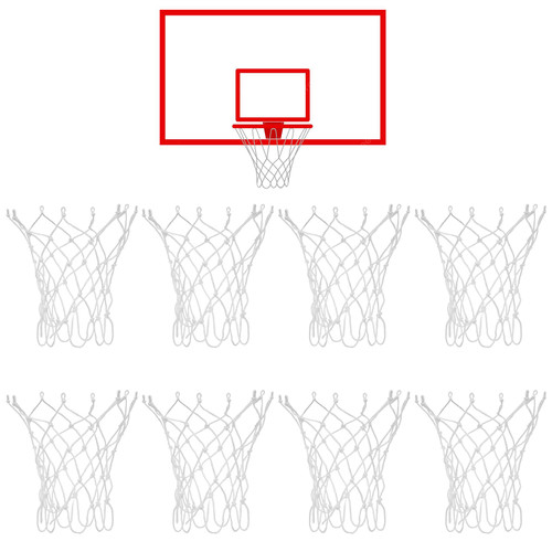 8 Pcs Mini Basketball Nets Replacement for 8"-10.25" Basketball Rims with 8 Loops White Nylon Small Basketballs Hoop Net Basketballs Rims Thicker Ropes Weaved All Weather