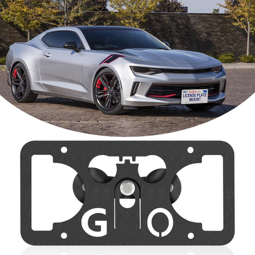 No Drill Front License Frame Compatible with Chevy Camaro 2010-2024 (5th/6th Gen) Anti-Theft License Plate Grille Mount Holder Car Tag Covers Rust-Proof, Rattle-Proof Car Accessories