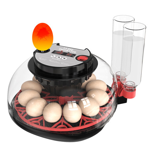 Khsp5d 12 Egg Incubator with Temperature Control, Humidity Display, Automatic Egg Turner and Candler, Automatic Water Bottle Refill, for Hatching Chickens/Ducks/Gooses/Quail