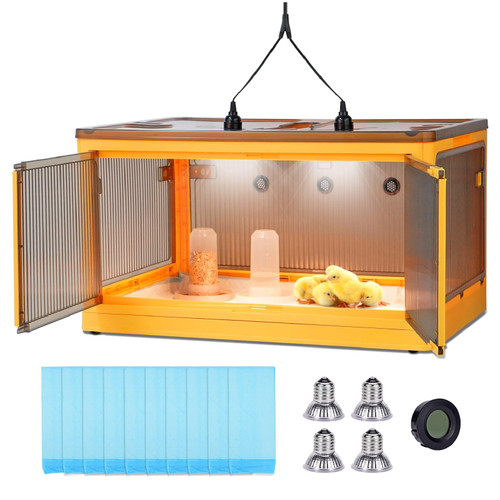 PKNYBZH Chicken Brooder Box for Chicks Starter Kit, Large Chicken Brooder Heater Warms up to 30 Chicks, Poultry Breeding Box Suitable for Chick Duckling Parrot Lizard (26" L x 18" W x 14" H)