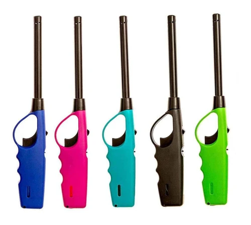 Elite Brands USA Long Lighters Pack, 5 Pack of Butane Refillable Fire Lighters, Ideal as Multipurpose Utility Lighters BBQ Lighters Grill Lighters Kitchen Lighters, Multicolor, Large