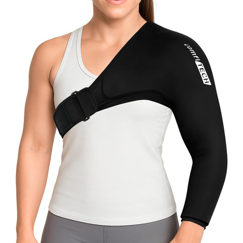 ComfiTECH Shoulder Arm Ice Pack Wrap for Pitchers, Ice Arm Sleeve for Volleyball Player, Athlete, Flexible Cold Application for Throwing Recovery, Elbow Joint and Muscle Relaxation & Daily Use, Medium
