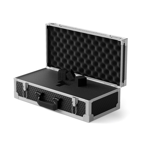 Phenyx Pro Aluminum Alloy Frame Carrying Case with Three-layer Pre-Diced Pick and Pluck Foam, Ideal 8-Channel Wireless Mic Systems Transportation (Size Extra Large 20.4 x 10.2 x 7.9 In)