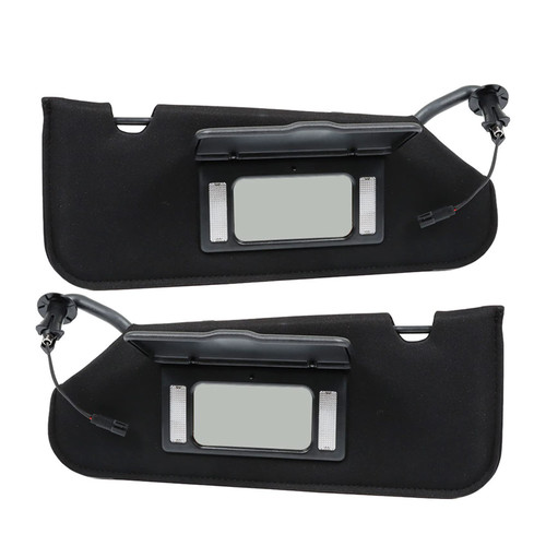 labwork Left Driver and Right Passenger Side Black Sunvisors Sun Visor A Pair with Updated Lights Mirror Replacement for Corvette C6 2005-2013 23142243 23142245
