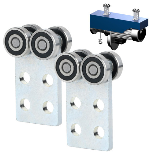 Fuperoo 4 Wheel Trolley Assembly Rollers.Bearing Trolley Assembly.The top of The Trolley has Room for Set Screws, Allowing The use of a 1-5/8" high Strut Channel or Higher Metal Strut Channel.