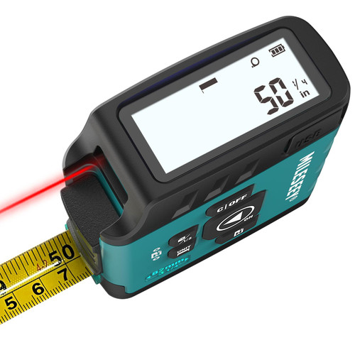 MiLESEEY DT20 Digital Laser Tape Measure,130 FT Laser Measuring Tool,16 FT Easy Read Digital Measuring Tape Retractable Manual-Locking Blade, Rechargeable Measurement Tool, Area/Volume/Pythagorean