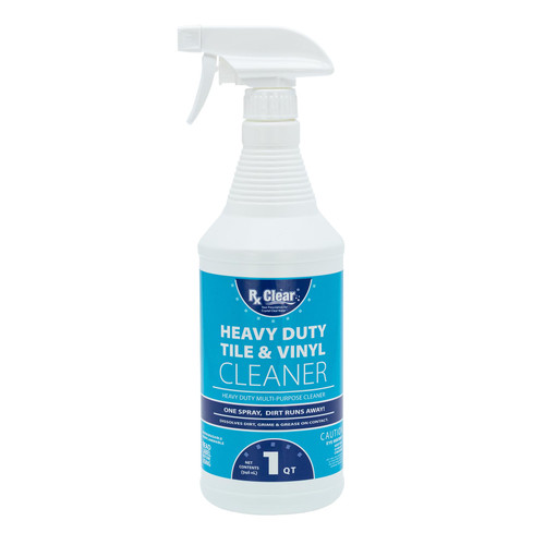 Rx Clear Title Heavy Duty Tile & Vinyl Cleaner | Multi-Purpose Chemical for Indoor and Outdoor Surfaces Including Swimming Pools | Cleans On Contact | 1 Quart | Single Pack