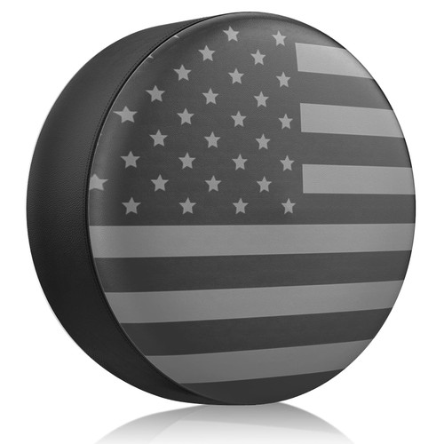 Spare Tire Cover for RV Trailer, Waterproof Leather Wheel Cover with American USA Flag, Camper Spare Tire Cover Fit for Jeep Wrangler Rv SUV Truck Travel Trailer 14"