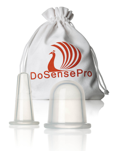 DoSensePro - Anti Cellulite Cup + Facial Cupping Therapy Set - Boost Your Skin's Glow, Reduce Wrinkles with Our Face and Body Beauty Massage Cupping, Includes Suction Cup for Face