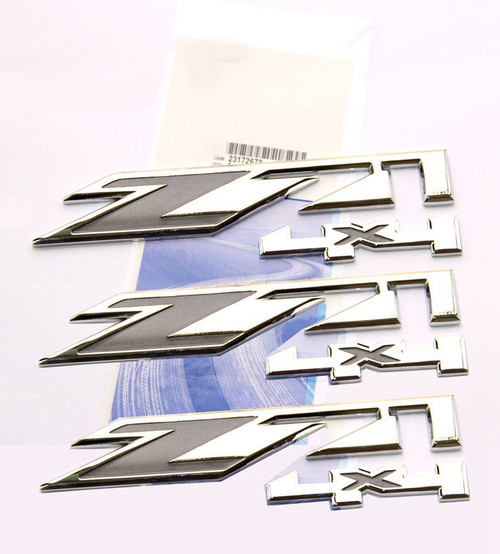 Yoaoo Set OEM Chrome Emblems Compatible with Silverado Sierra Tahoe Suburban Z71 4x4 Emblems OEM New 1500 2500 3500 Decal