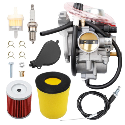 LTF400 Carburetor Replacement Compatible with 2002-2007 Suzuki LT-F400 Eiger 400 Carb,Includes Air Filter and Spark Plug