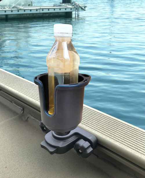 Brocraft 90 Degree Gunnel Track Drink / Cup Holder for Lund Sport Track / Ranger Boat