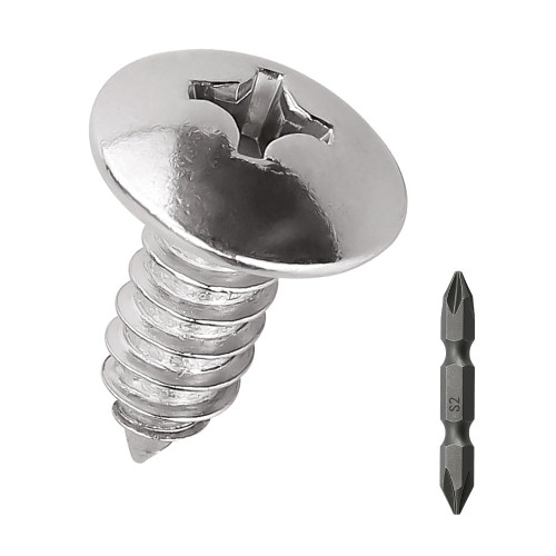 #4 x 1/4" Truss Head Wood Screws (200 pcs), 18-8 (304) Stainless Steel, Phillips Drive Truss Head Self Tapping Screws, Fayeploo (with Phillips Driver Bit)