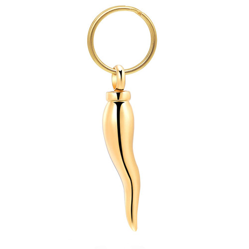 shajwo Creamtion Jewelry Italian Horn Urn Keychain for Ashes for Women Men Memorial Keepsake Ashes Pendant,Gold-keychain