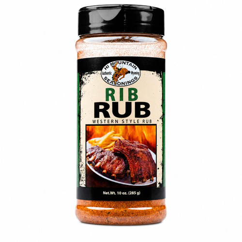 Hi Mountain Seasoning | RIB RUB | Western Style BBQ Rub for Ribs | Rib Seasoning | Delicious on Beef, Pork, and Venison including Deer & Elk | 10 Oz