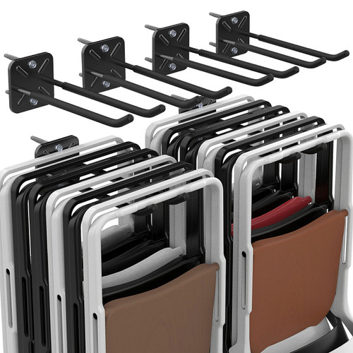 Dobures Garage Hooks, Heavy Duty Garage Hooks -12.4 Inch Wall Mount Hangers for Chairs, Power Tools, Garden Tools, Tires & More - Max 120 lbs (4-Pack)