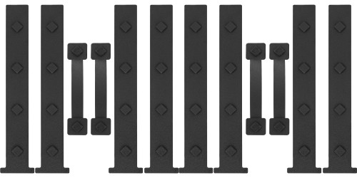 HILLMASTER 2 Pack Magnetic Garage Door Decorative Hardware, 12 Pieces Rectangle Garage Door Magnets Accents Attractive Curb Appeal Faux Hinges Handles Decor Hardware Kit, Black(8 Hinges+4 Handles)
