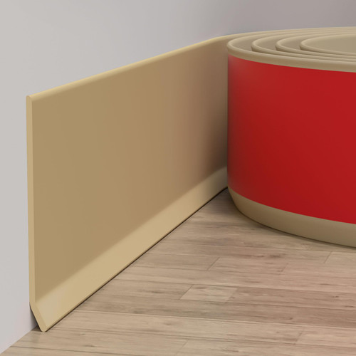 Duzzy Flexible Baseboard Molding Trim, 4 Inch(W) x 40 Feet(L) Peel and Stick Rubber Wall Trim Molding, Self-Adhesive Vinyl Wall Base Cove Base
