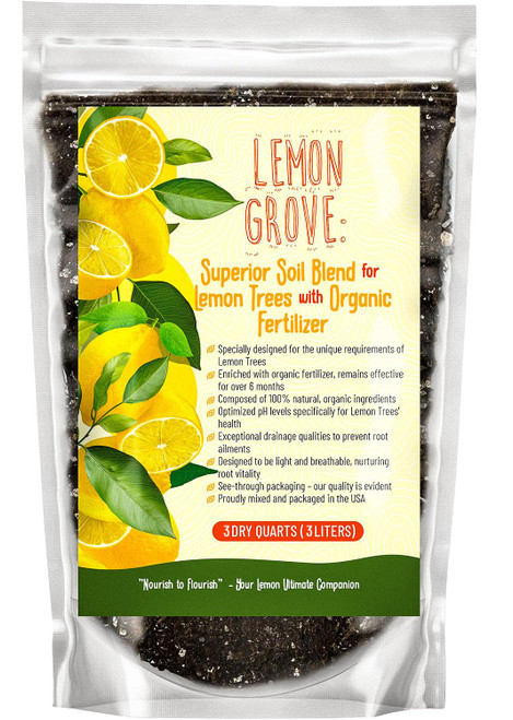 GARDENWISE Organic Lemon Tree Soil – Citrus Potting Mix with Organic Fertilizer – Ideal for Potted Lemon Trees, Meyer Lemons & Citrus Plants – Chunky, Indoor & Outdoor (1 Quart)
