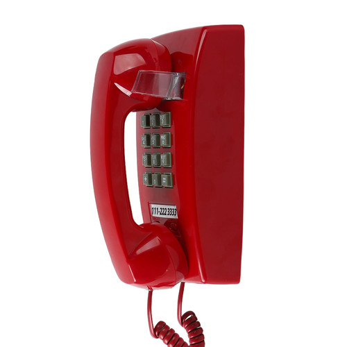 TangYeah Retro Wall Phone Landline Ringer On/Off, Updated 2544 Wall Telephone,Vintage Wall Mounted Telephone Metal Base, Old Wall Phones for Landline, Backup Wall Phone for Home, Kitchen,Red